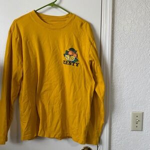 Original Use Zesty Fruit Graphic Print Long Sleeve T-Shirt - Yellow - Medium